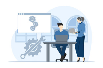 Wall Mural - web development concept. software engineer, development, software programming, engineer, programming