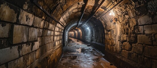 Wall Mural - stalin's tunnel in kiev, a historic defense structure during world war 2.
