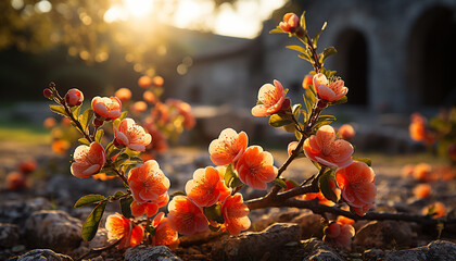 Sticker - Vibrant flower head blossoms in nature autumn meadow landscape generated by AI