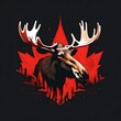 Illustration of a vector style Canadian moose suitable for a t-shirt design or logo