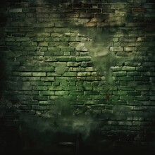 Green Brick Wall With Grungy Effect Generative AI