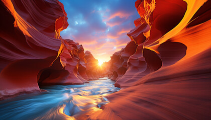 Sticker - Majestic sandstone rock formation, vibrant colors, natural phenomenon generated by AI