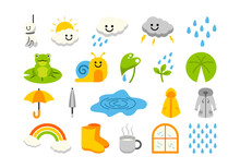 Doodle Rainy Season Element Set