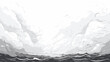 Vector scene of a stormy sky and turbulent seas  reflecting the tumultuous nature of emotions  with dark clouds and crashing waves conveying inner turmoil. simple minimalist illustration creative