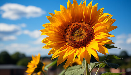 Wall Mural - Vibrant sunflower blossoms bring summer beauty to the meadow generated by AI