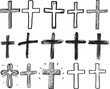 Religious CROSS BUNDLE, Jesus Cross, Hand Drawn Cross , Christian ,Cross , Religious , Cross ClipArt, Crosses, Catholic Cross, Silhouette Cross, Faith Cross