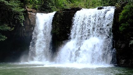 Wall Mural - Waterfall at Koh Kood Island Thailand, Khlong Chao Waterfall Koh Kood Thailand in the jungle rainforest