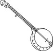Banjo Outline Illustration Vector