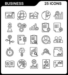 Wall Mural - set of business icons and marketing tools