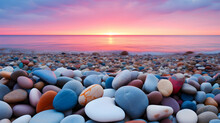 Colorful Pebbles On The Beach,,
Colorful Pebbles In A Clear Water
