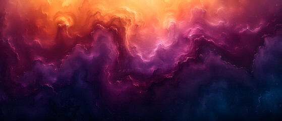 Wall Mural - Abstract Painting of Purple and Orange Colors