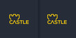 collection of simple medieval castle logo vector design templates