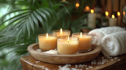 Poster - Spa still life with aromatic candles 