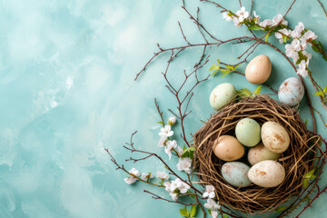 Wall Mural - nest with eggs