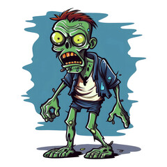 Wall Mural - Undead Zombie cartoon monster. Walking Dead Halloween Cartoon Illustration