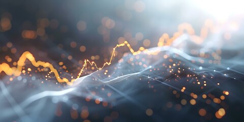 Wall Mural - abstract glowing lines wave on a dark background. technology and digital concept visualization. futu