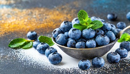 Wall Mural - Superfood Delight: Fresh Bilberry Closeup on White Background