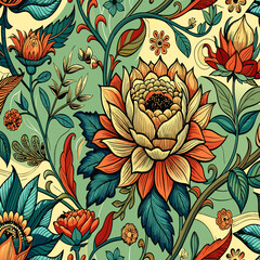Wall Mural - flower fabric pattern