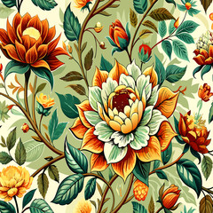 Wall Mural - flower fabric pattern