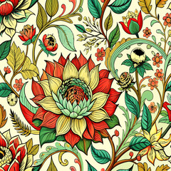 Wall Mural - flower fabric pattern