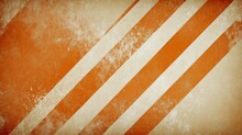 Abstract Orange Background White Striped Pattern And Blocks In Diagonal Lines With Vintage Texture From Generative AI