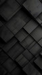 black abstract wallpaper, monochrome design, neat symmetrical pattern, parallelogram tiles