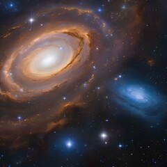 abstract representation of the cosmos with swirling galaxies and stars4
