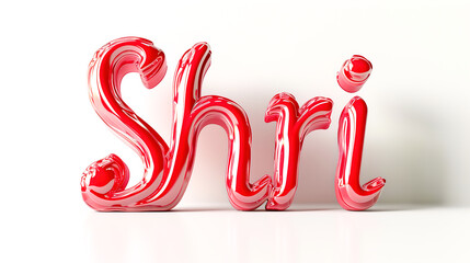 Poster - 3d letter Shri in red color on white background