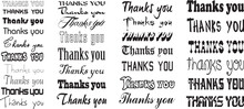 Thank You Text Or Lettering. Handwritten Typography. Thank You Vintage Style Word And Different Fonts.
