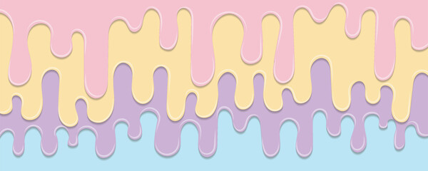 dripping liquid with sweet pastel colors in vector