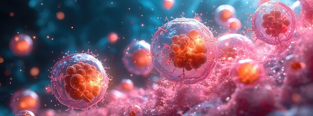 Leukocytes Visualized in Artistic Medical Illustration Style.