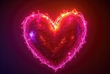 Fototapeta Kosmos - Heart shape. Neon  color