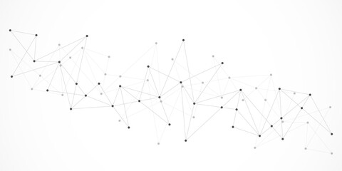 Wall Mural - vector illustration of minimalistic design with connecting the dots and lines. abstract geometric ba