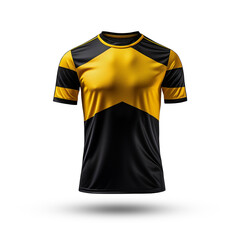 black and yellow jersey shirt mockup isolated background