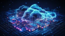 Futuristic Cloud Computing: Seamless Transfer Of Big Data Across The Internet - Digital Technology Concept
