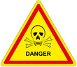 © guitou60 - Panneau triangulaire sur fond jaune et bordure noire: danger des substances toxiques