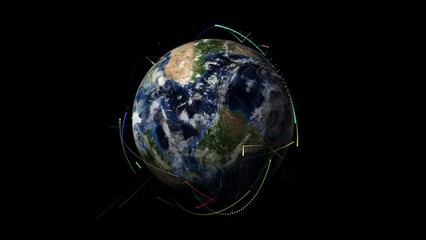 Wall Mural - Planet earth globe maps world animation