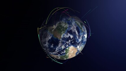Wall Mural - Planet earth globe maps world animation