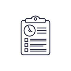 time sheet icon, timesheet line vector