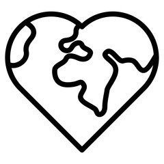 Sticker - planet earth with heart