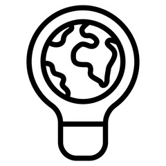 Poster - Light bulb with planet earth icon inside