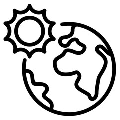 Poster - earth with sun icon