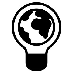 Poster - Light bulb with planet earth icon inside