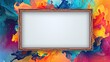 a colorful style picture frame with an extravagant background