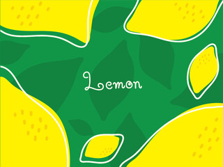 Lemon drawing, Fruit hand drawn, vector illustration.