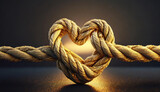 Fototapeta Paryż - natural rope with heart knot