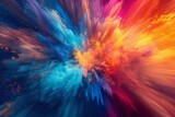 Fototapeta Perspektywa 3d - Explosion of colored powder on black background