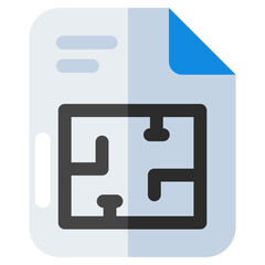 Sticker - Premium download icon of blueprint