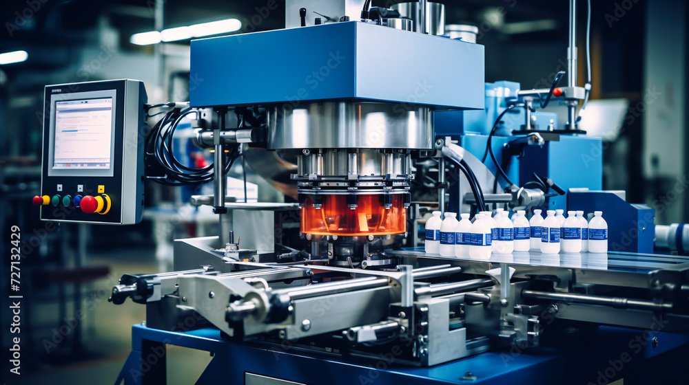 Factory Machine Names Industrial factory line with automated machinery for bottle production ...
