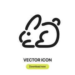 Poster - Rabbit icon vector. Linear-style sign for mobile concept and web design. Rabbit symbol illustration. Pixel vector graphics - Vector.	